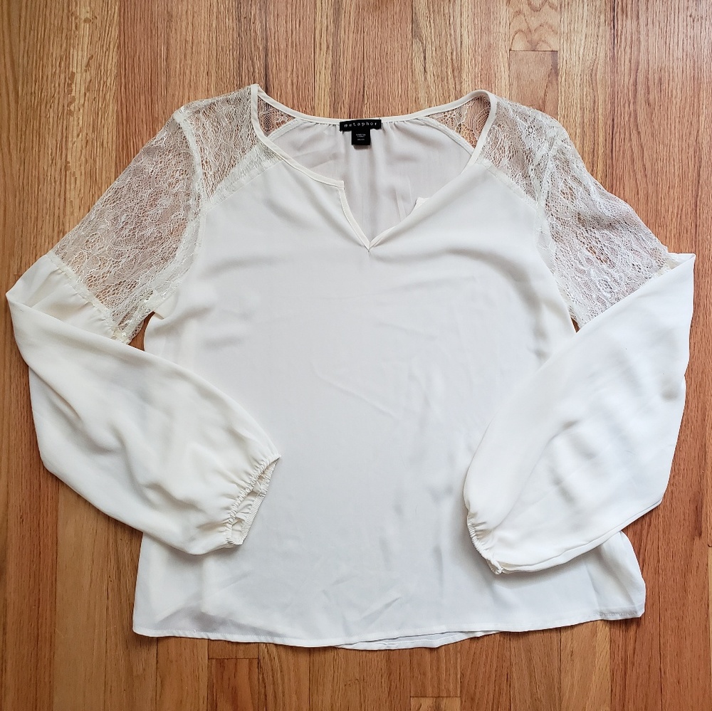 Cream boho lace top